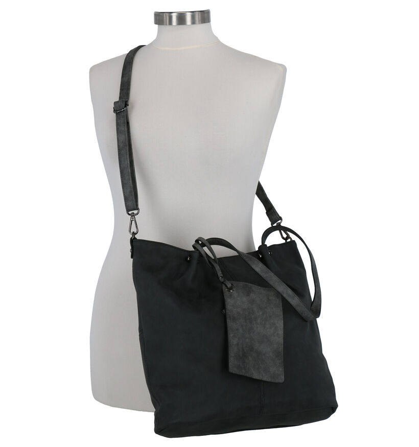 Emily & Noah Grijze Bag in Bag Shopper Tas in kunstleer (284365)