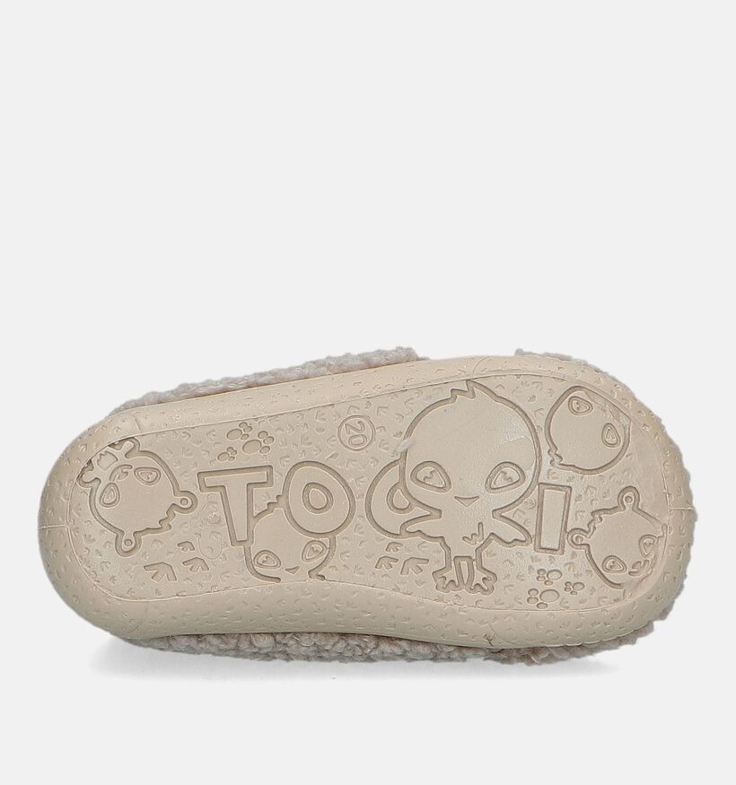 Milo & Mila Beige Hoge pantoffels voor meisjes, jongens (348621)