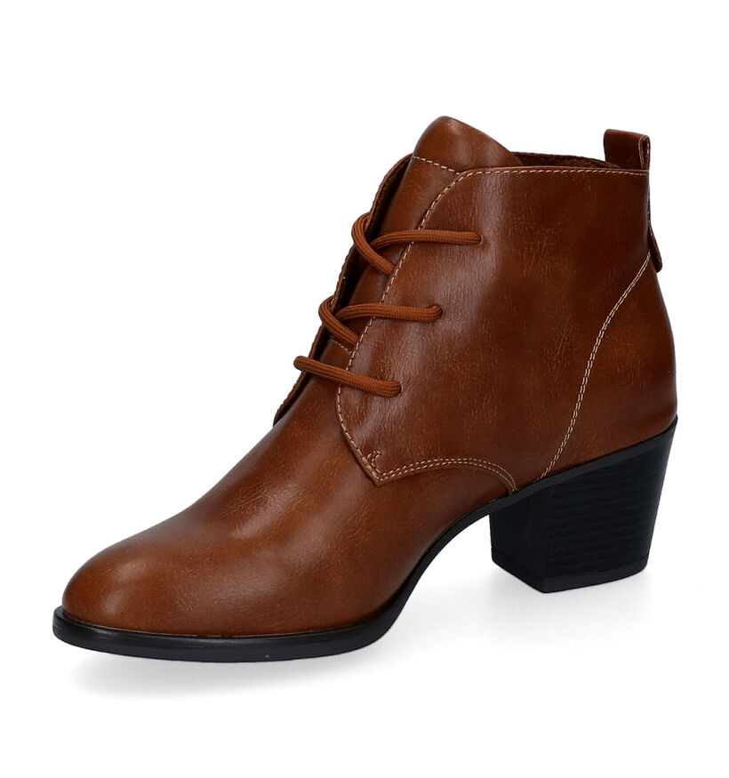 Signatur Bottines à lacets en Cognac pour femmes (314419)