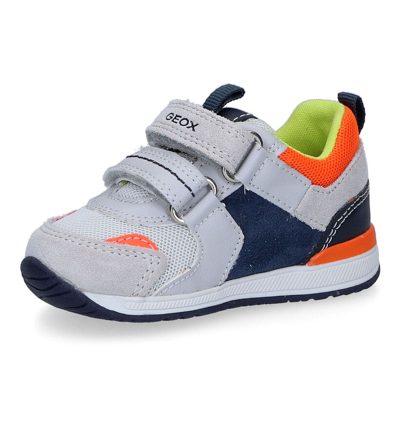 Geox Rishon Grijze Sneakers voor jongens (311028) - geschikt voor steunzolen