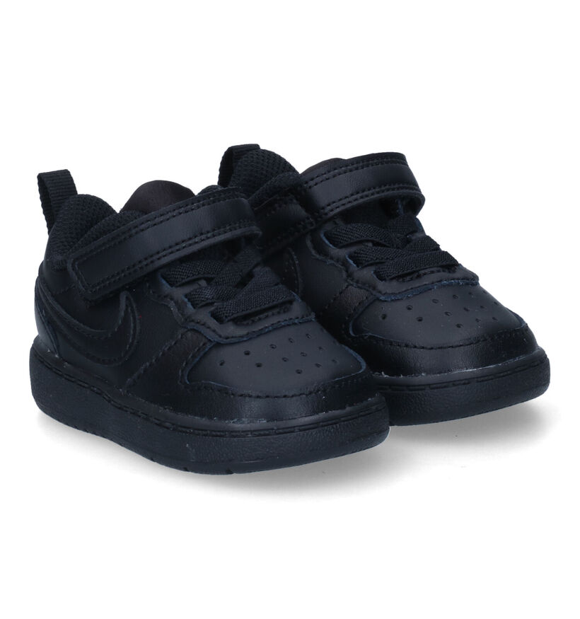 Nike Court Borough Zwarte Sneakers voor jongens, meisjes (302142)