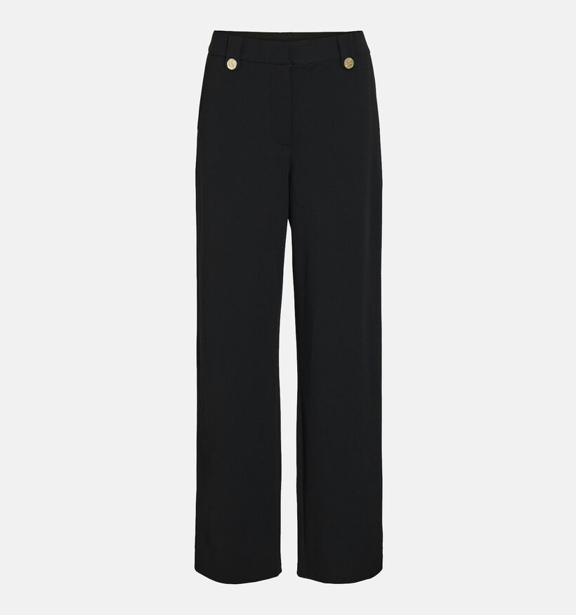 Vila Clua Wide Button Pants Zwarte Broek voor dames (361333)