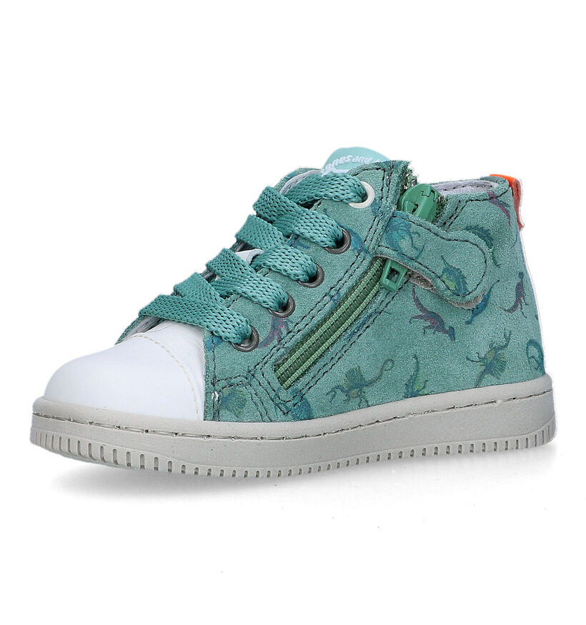 STONES and BONES Dint Blauwe Babyschoenen met dino's voor jongens (322097) - geschikt voor steunzolen
