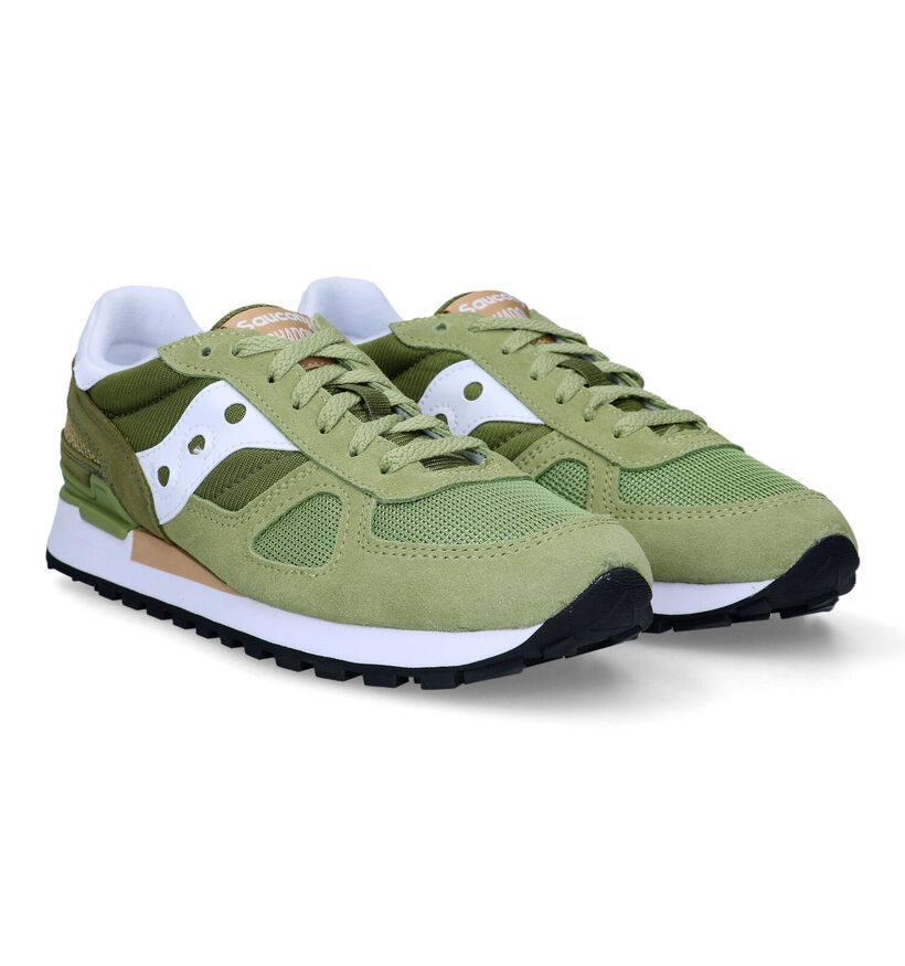 Saucony Shadow Original Baskets en Vert pour hommes (320937) - pour semelles orthopédiques