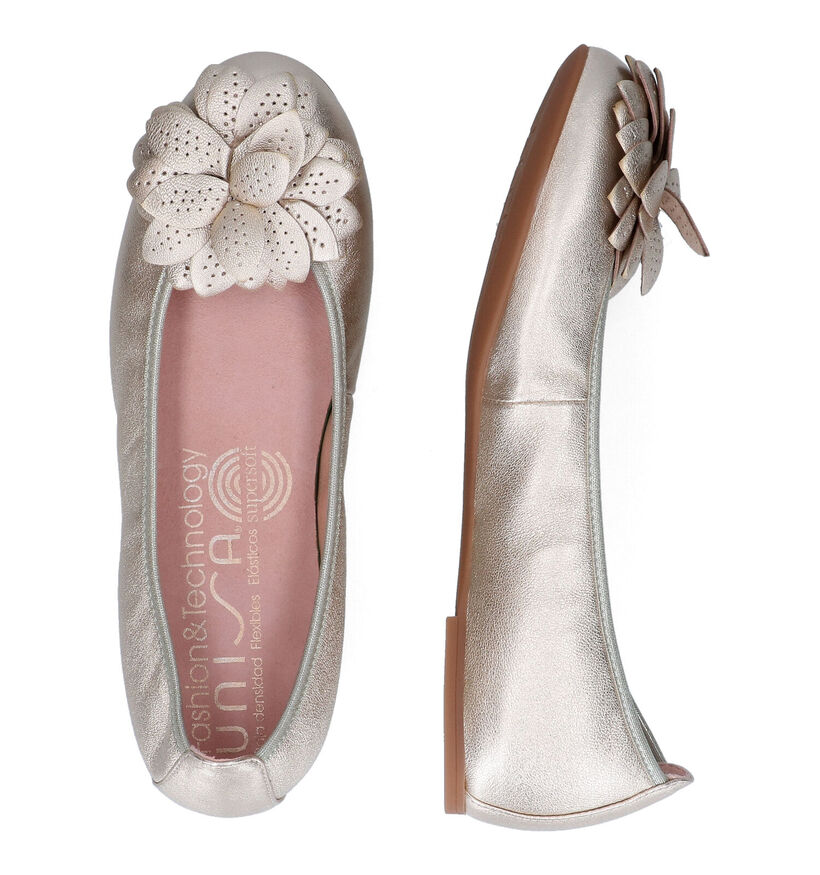 Unisa Arnie Gouden Ballerina's in leer (309695)