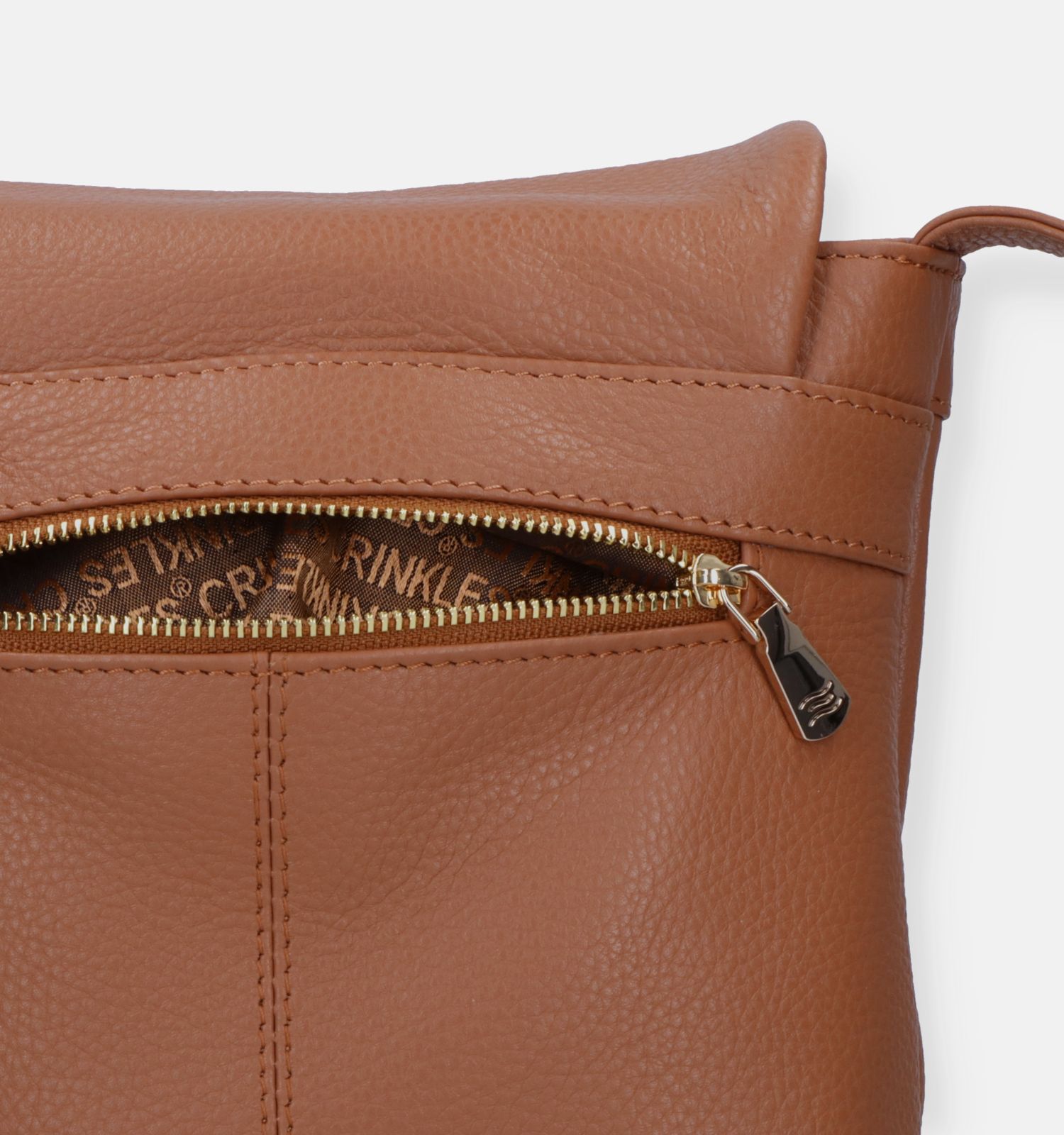 Crinkles Cognac Crossbody Tas Dames Crossbody tassen Online op