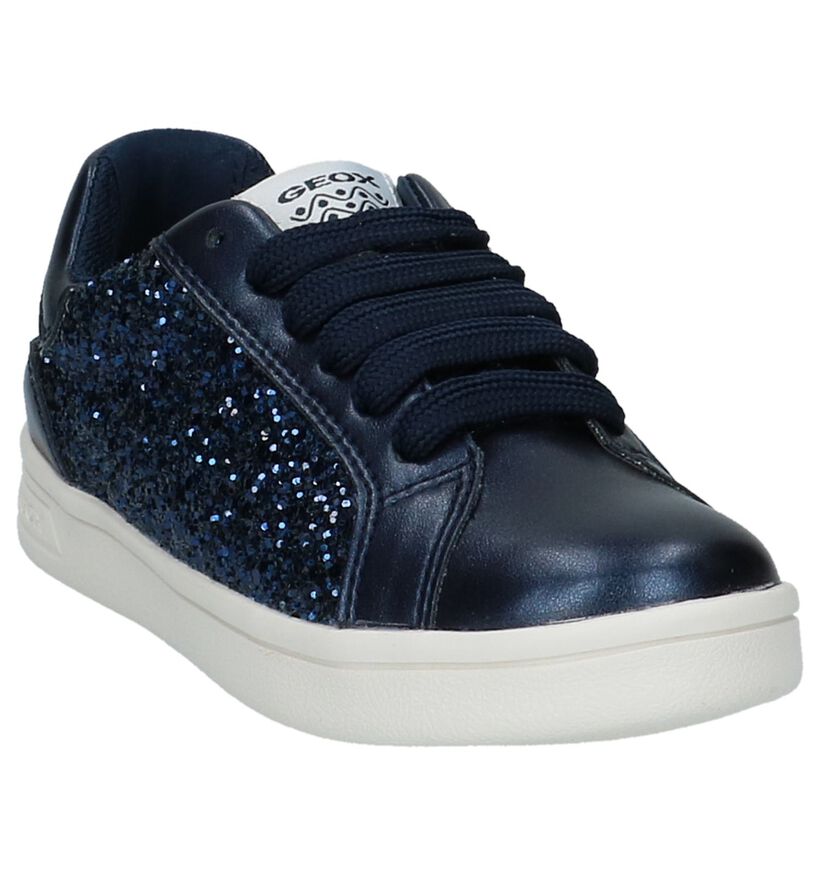 Donkerblauwe Sneakers met Glitters Geox in stof (210485)