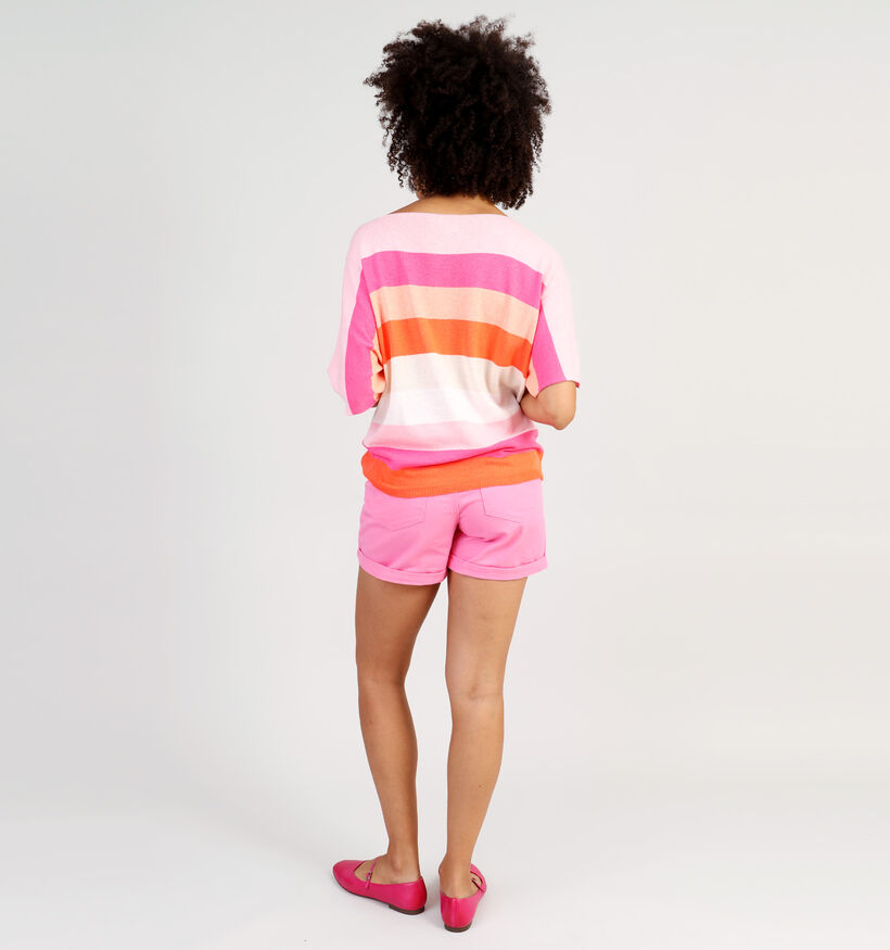 Dolce C. Pull rayé en Rose pour femmes (349563)
