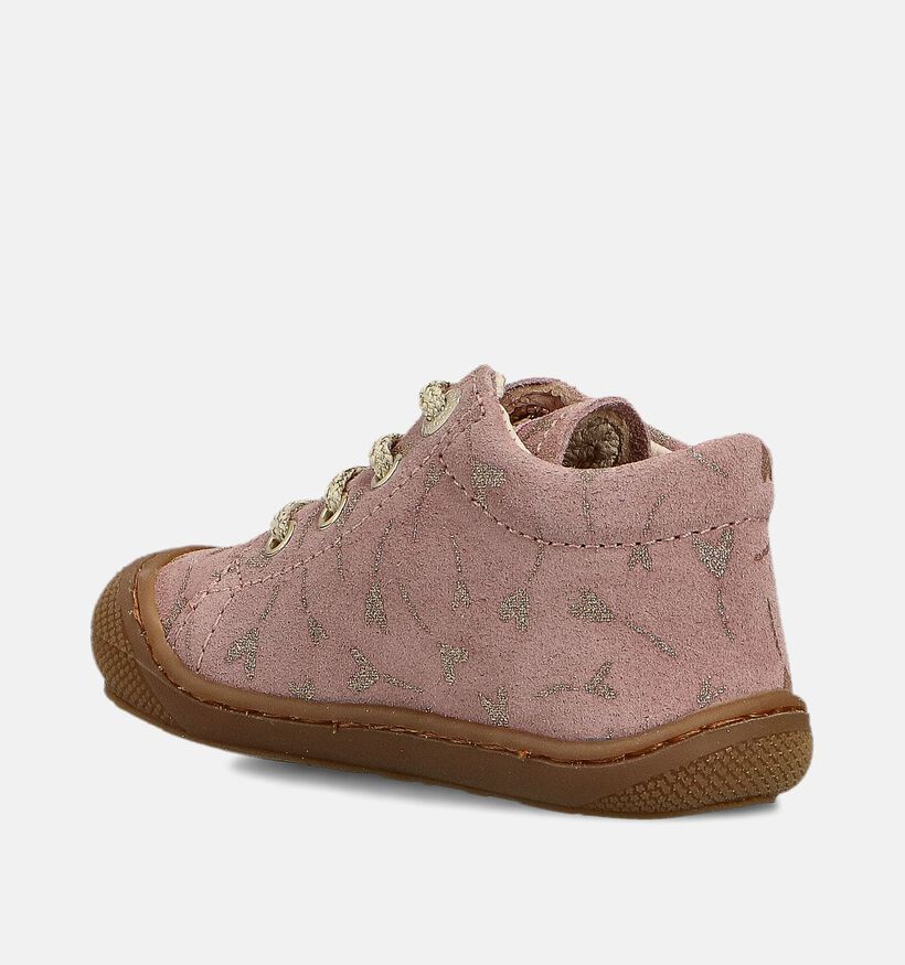 Naturino Cocoon Suede PR. Glitter Roze Babyschoenen voor meisjes (364239) - geschikt voor steunzolen