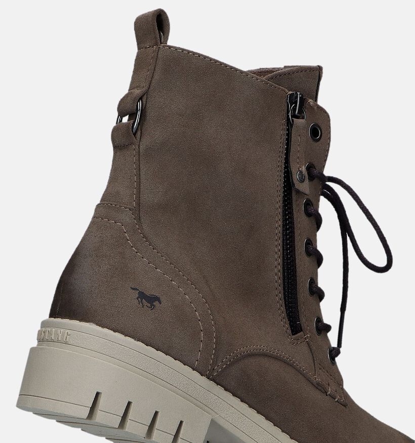 Mustang Boots à lacets en Taupe pour femmes (329645)