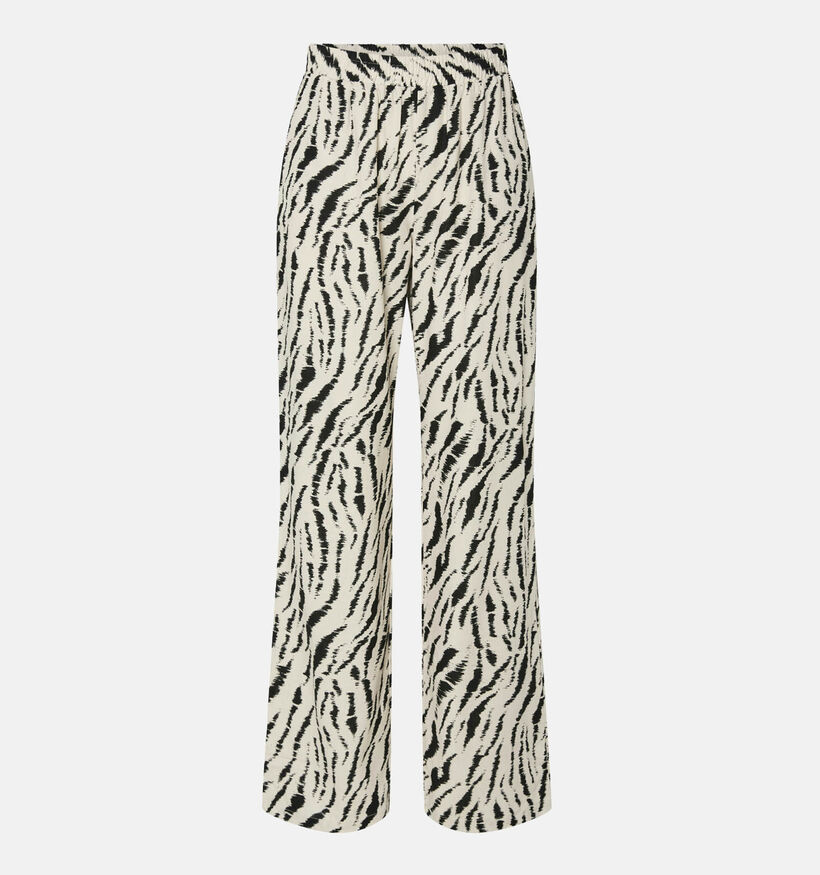 Pieces Tarlem Graphic Zebra Wijde Broek Wit voor dames (357385)