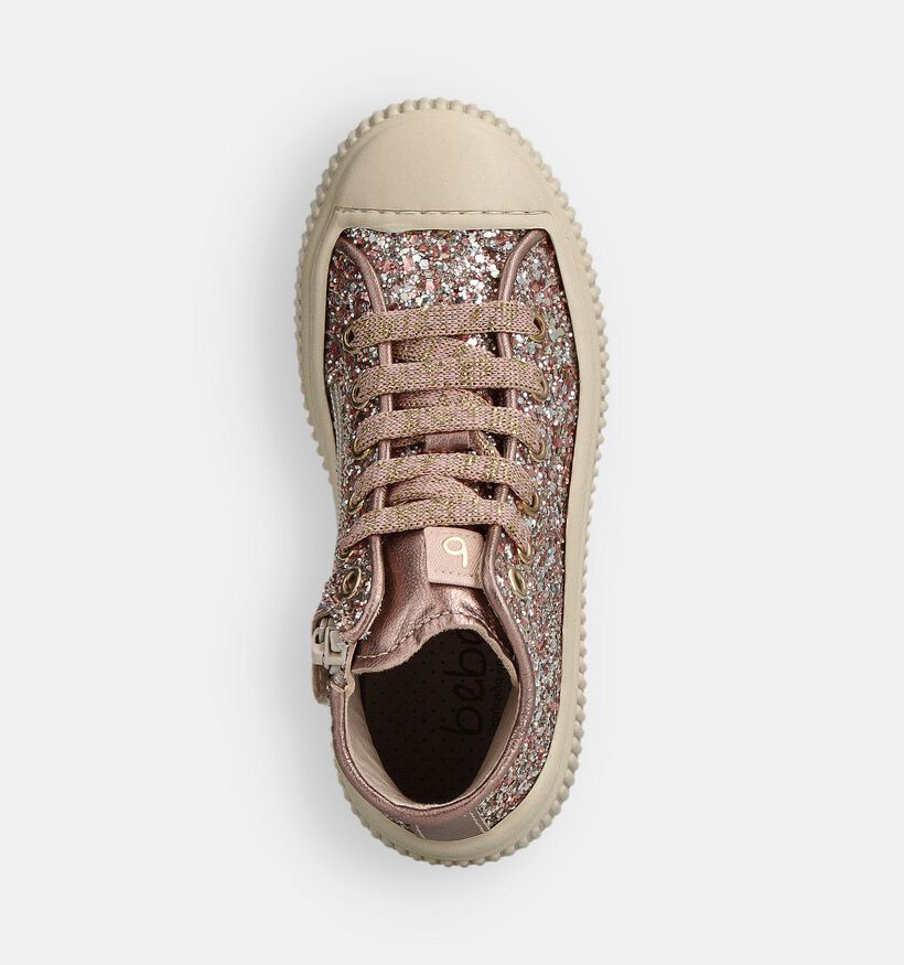 Beberlis Roze Hoge Sneakers met Glitters voor meisjes (364587) - geschikt voor steunzolen