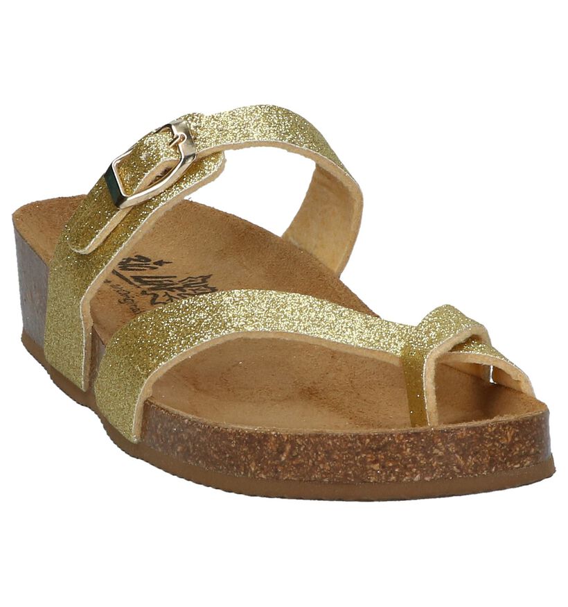 Elegante Slippers Goud Big Leaf in kunstleer (209652)