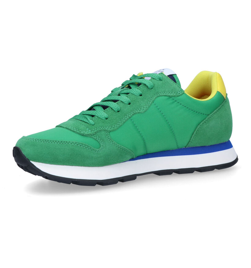 Sun 68 Tom Solid Groene Sneakers in nubuck (322370)