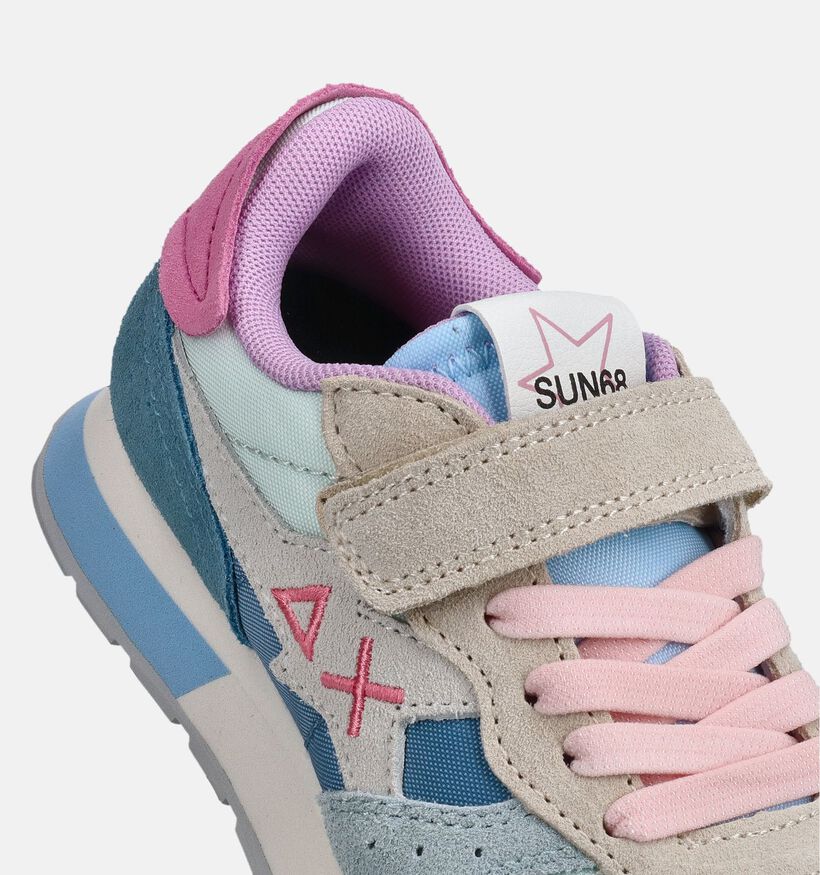 Sun68 Star Girl Mix Blauwe/Roze Sneakers Colorblock voor meisjes (369054) - geschikt voor steunzolen