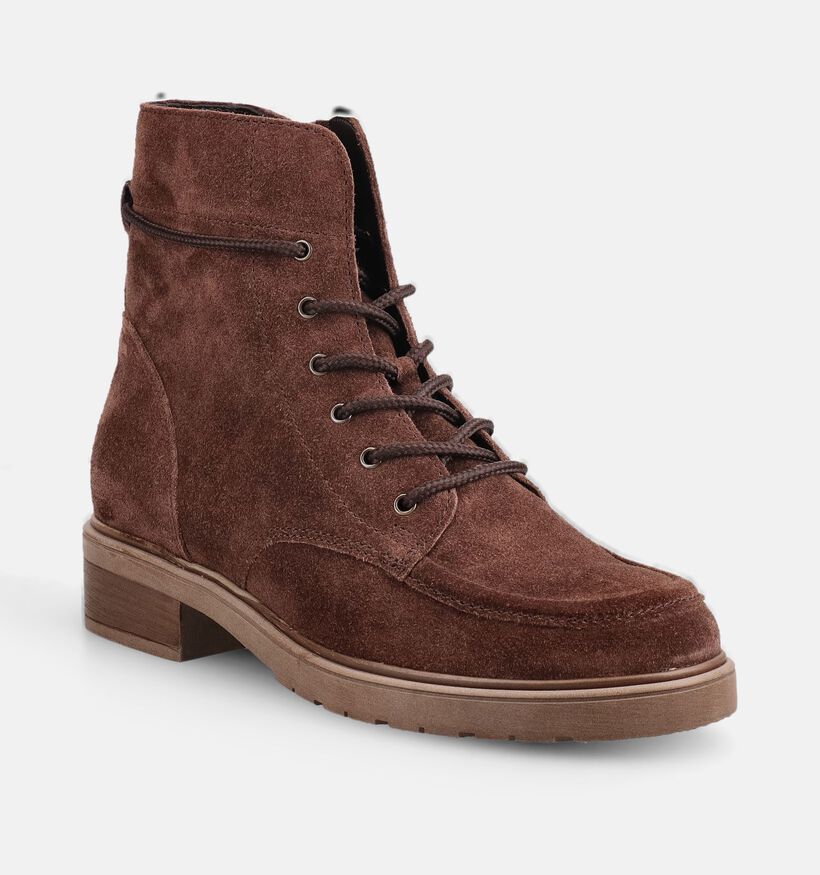 Gabor Comfort Bruine Boots met Veter en Rits voor dames (380052) - geschikt voor steunzolen