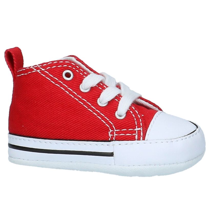 Rode Babysneakertjes Converse Chuck Taylor First Star in stof (200180)