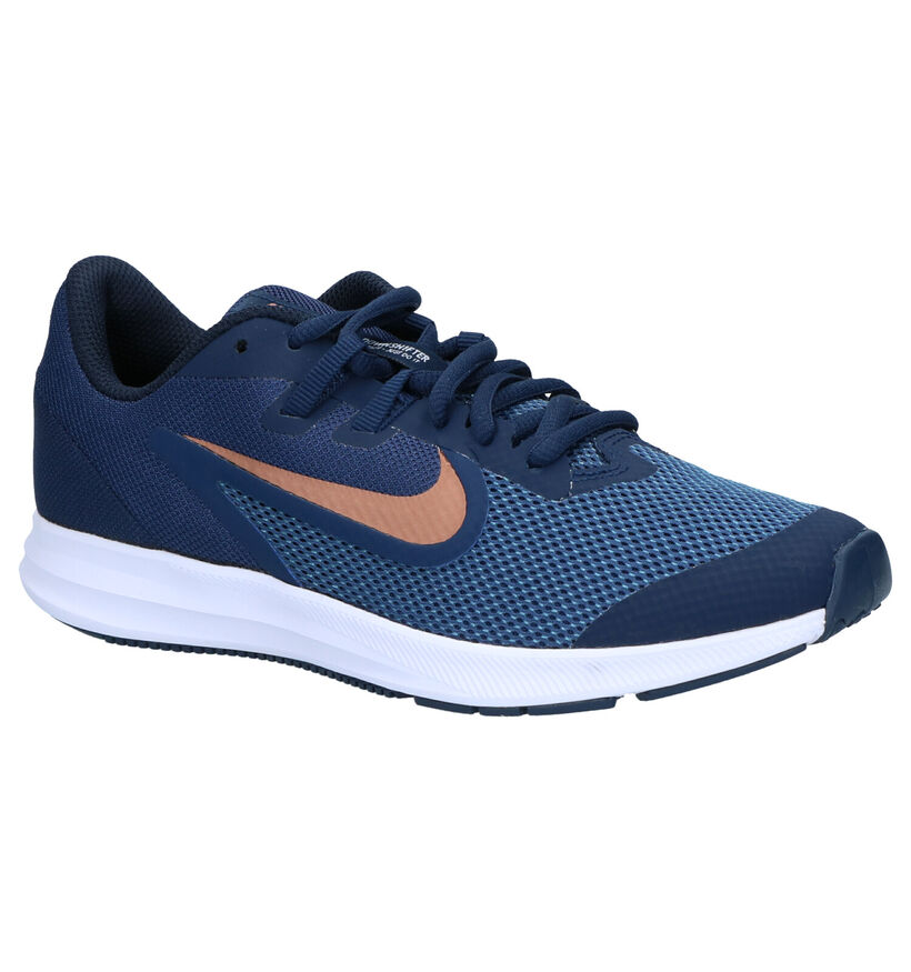 Nike Downshifter Baskets en Bleu en textile (261656)