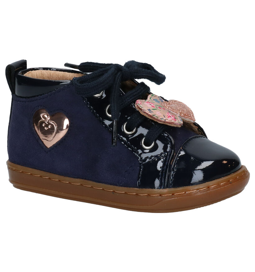 Shoo Pom Bouba Heart Blauwe Bottines voor meisjes (314054) - geschikt voor steunzolen