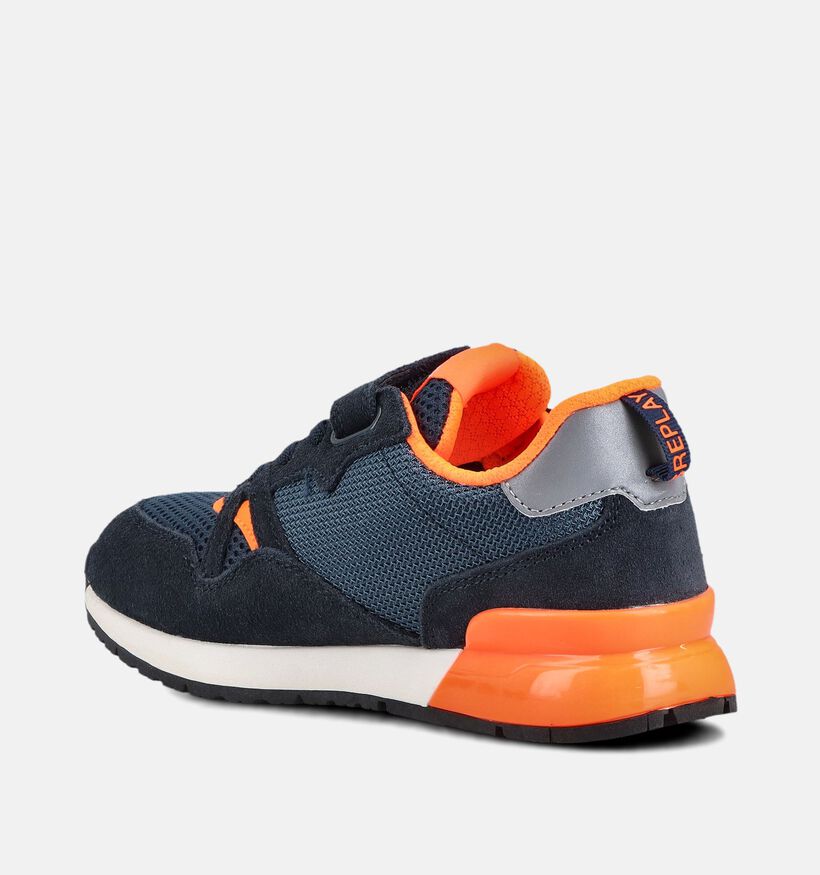 Replay Shoot Baskets basses en Bleu fonc&eacute; pour gar&ccedil;ons (368978) - pour semelles orthop&eacute;diques