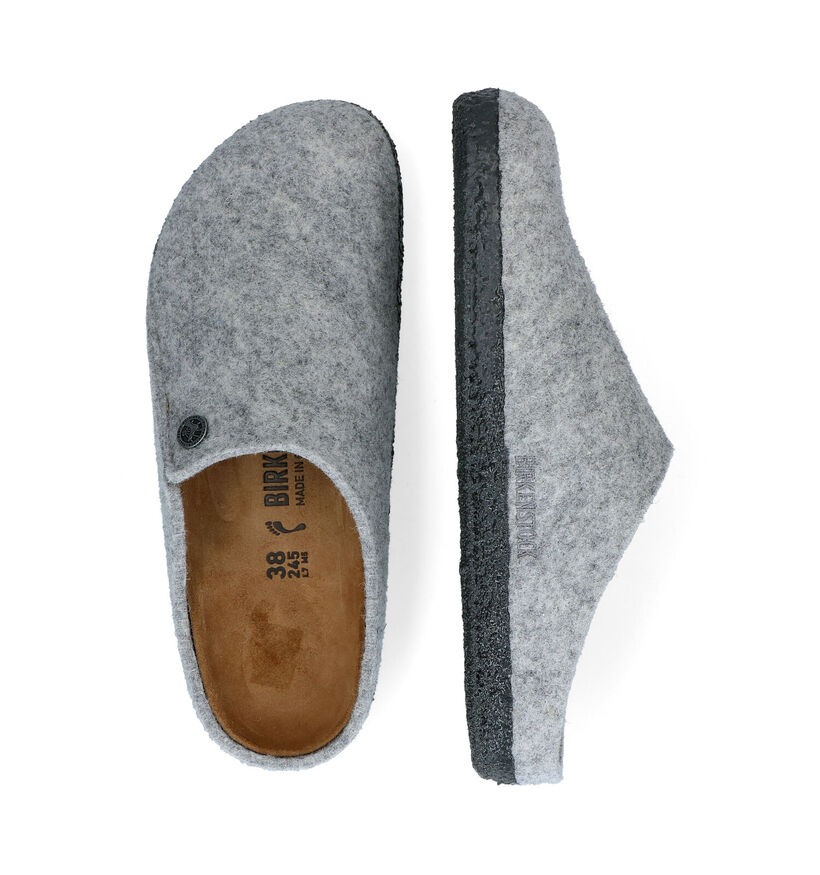 Birkenstock Zermatt Grijze Pantoffels in wol (294860)
