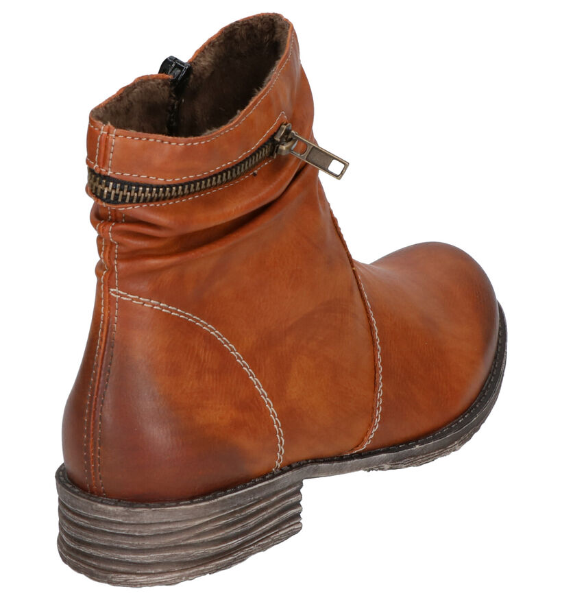 Rieker Bottines plates en Cognac pour femmes (315753)