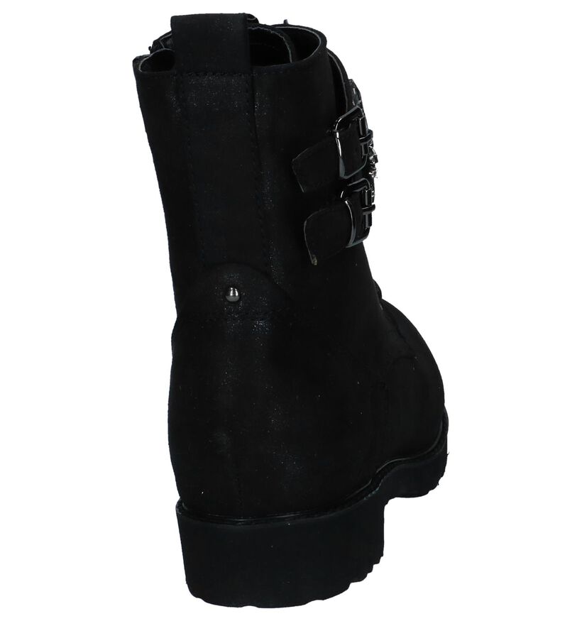 Zwarte Boots met Rits/Veter Youh! in stof (230436)