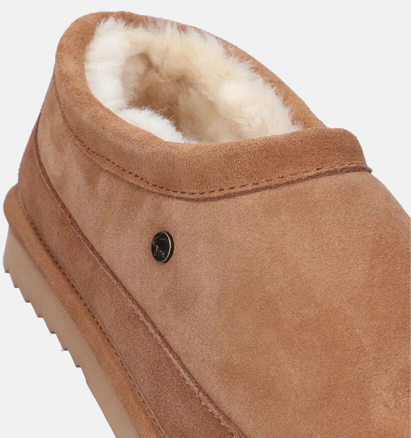 Warmbat Ebor Cognac Wollen Pantoffels voor heren (330234)