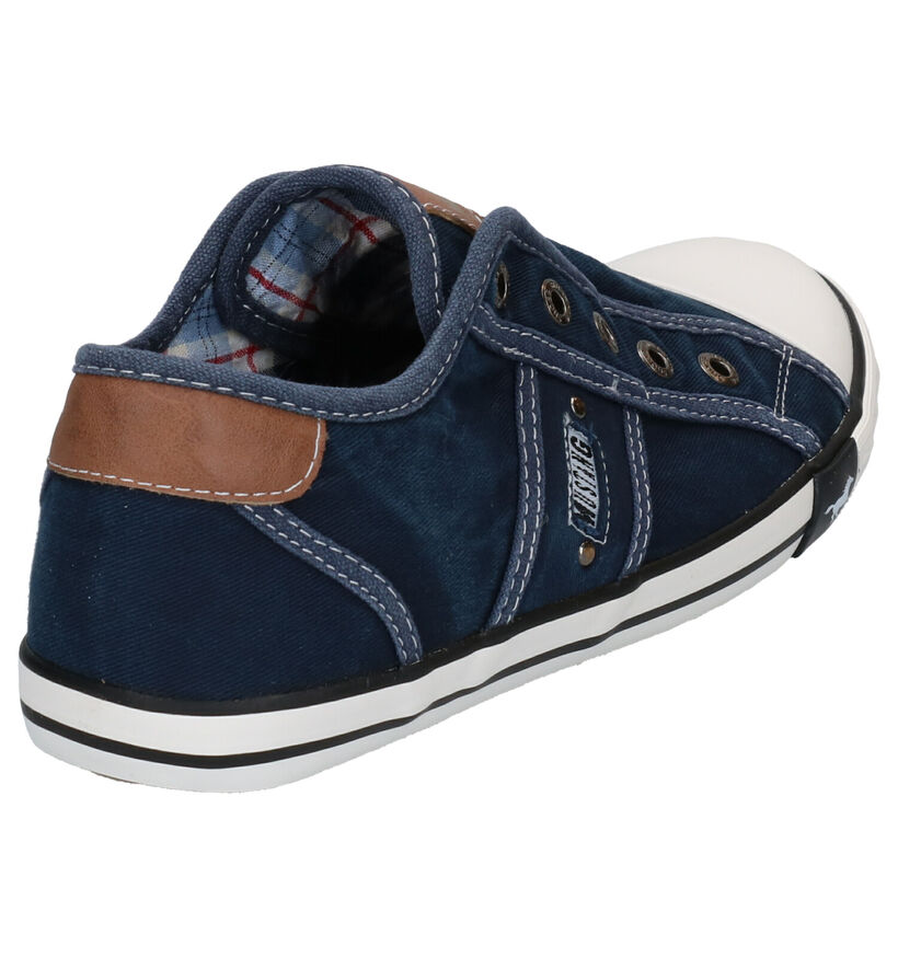 Mustang Blauwe Slip on Sneakers in stof (303683)