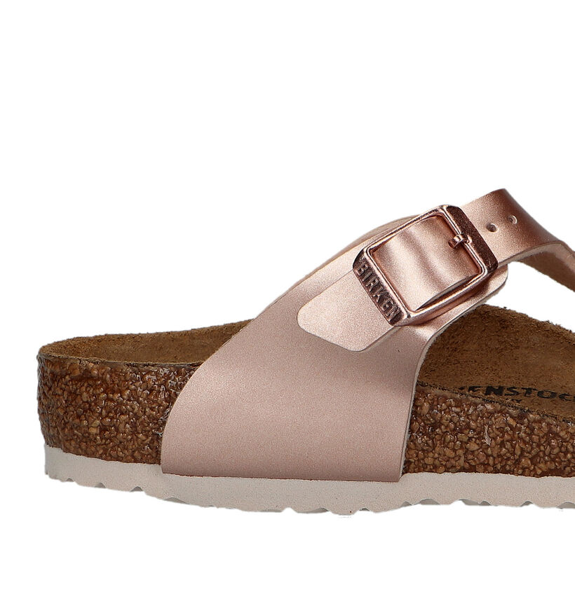 Birkenstock Gizeh Tongs en Or Rose pour filles (322472)