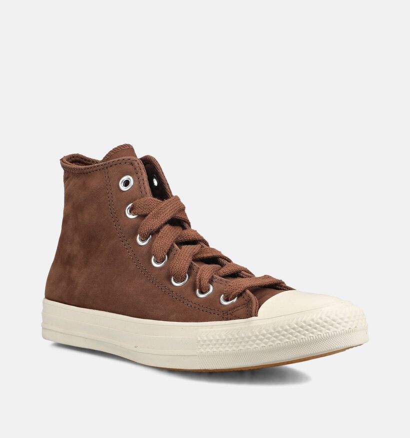 Converse Chuck Taylor All Start High Baskets en Marron pour femmes (376042) - pour semelles orthop&eacute;diques