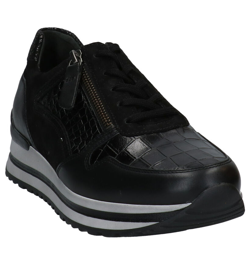 Gabor OptiFit Zwarte Sneakers in leer (282312)