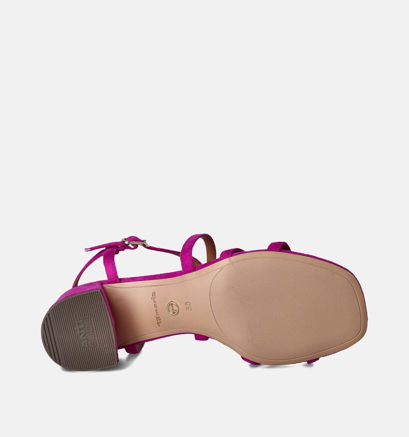 Tamaris Sandales avec talon carré en Fuchsia pour femmes (354370)