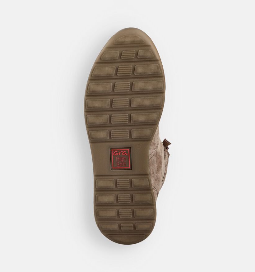 Ara Osaka 2.0 Taupe Hoge Veterschoenen voor dames (362478) - geschikt voor steunzolen