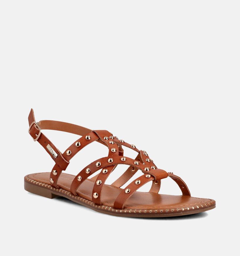Scapa Cognac Platte Sandalen voor dames (373295)