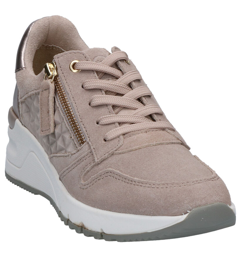 Tamaris Taupe Sneakers in daim (265683)