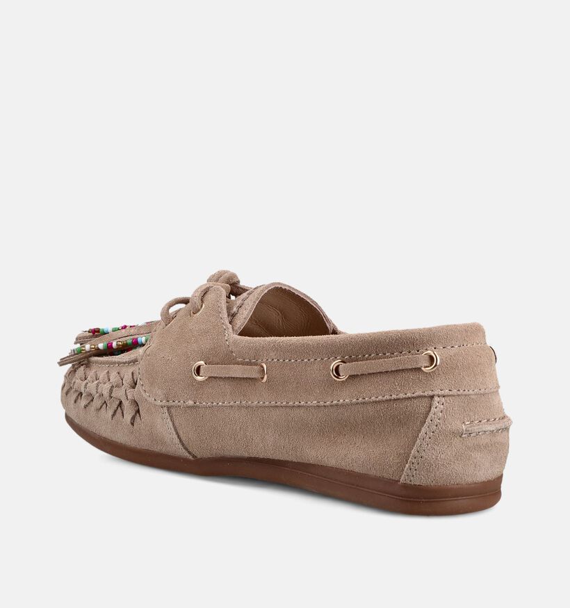 PS Poelman Iris Donkerbeige Bootschoenen voor dames (380845) - geschikt voor steunzolen