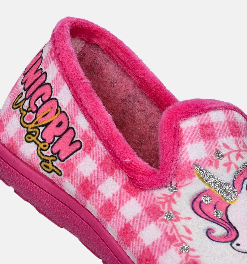 Milo & Mila Fuchsia Pantoffels met unicorn voor meisjes (348671)