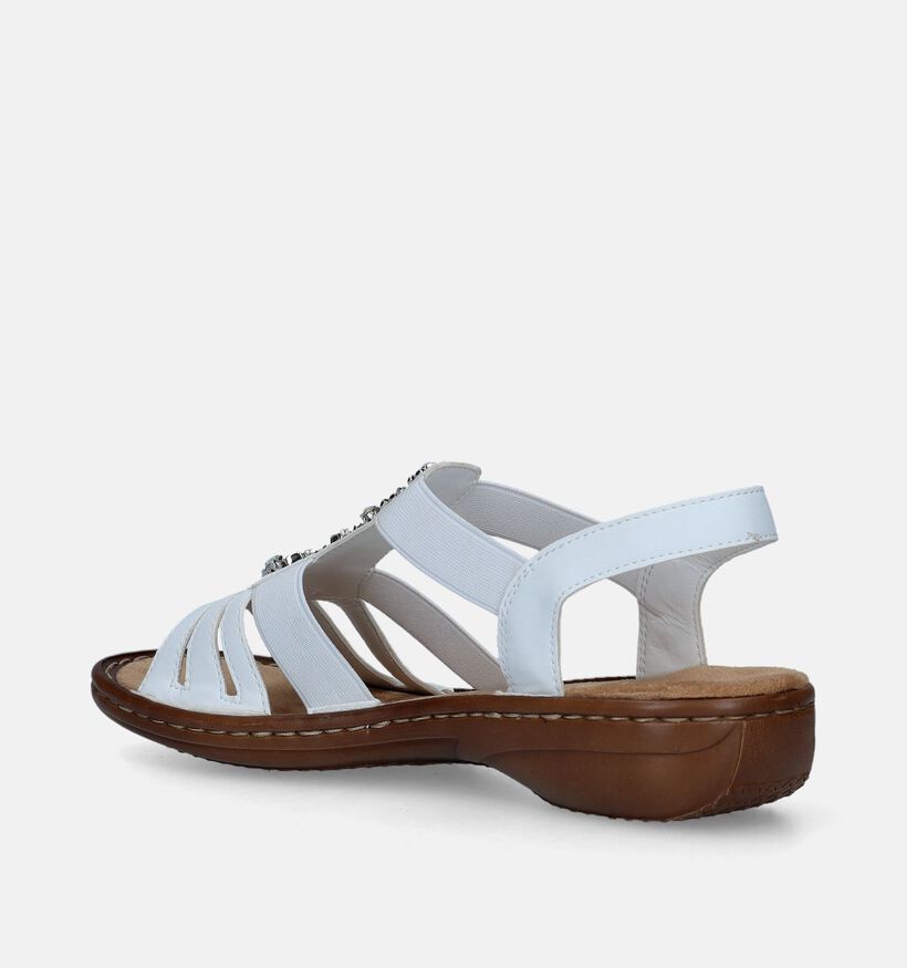 Rieker Witte Platte sandalen voor dames (339113)
