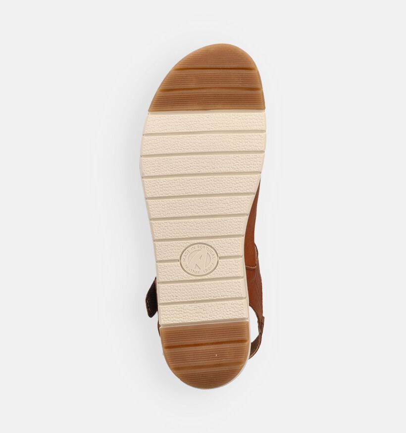 Solemade Romi Sandales plates en Cognac pour femmes (371647) - pour semelles orthop&eacute;diques