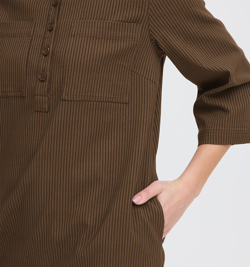 Fransa Frena Robe mi-longue en Brun fonc&eacute; pour femmes (377897)