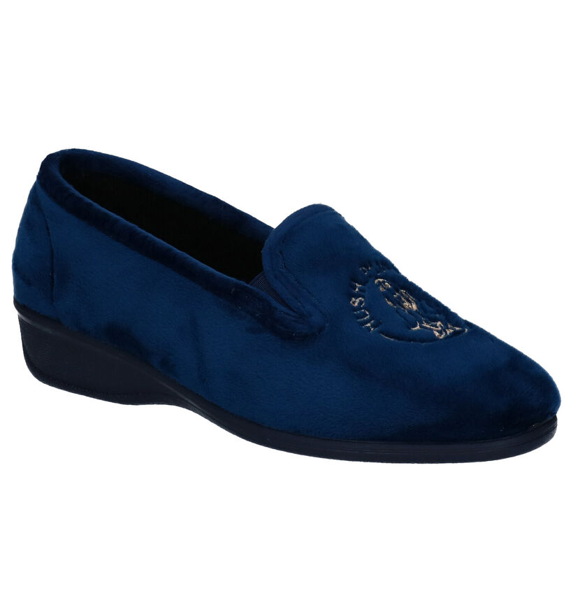 Hush Puppies Dashio Pantoufles en Bleu en textile (292702)