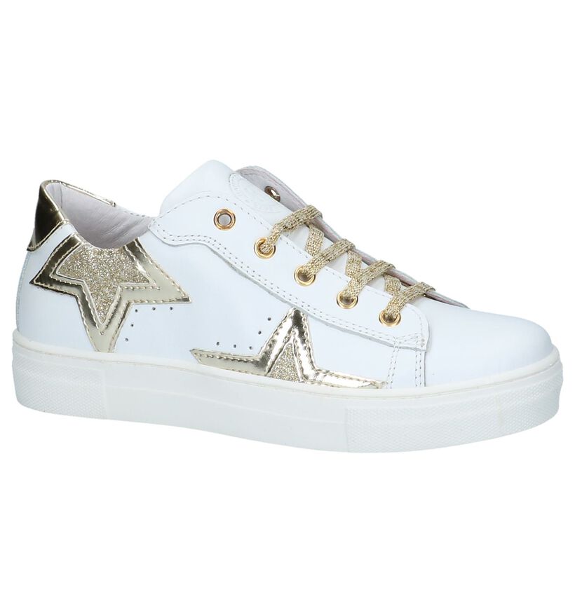 Witte Sneakers Rits/Veter met Sterren Hampton Bays in lakleer (213076)