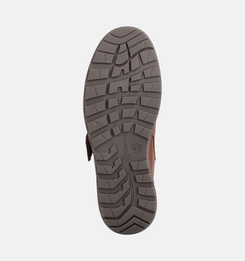 G-Comfort Chaussures confort en Cognac pour hommes (381420) - pour semelles orthop&eacute;diques