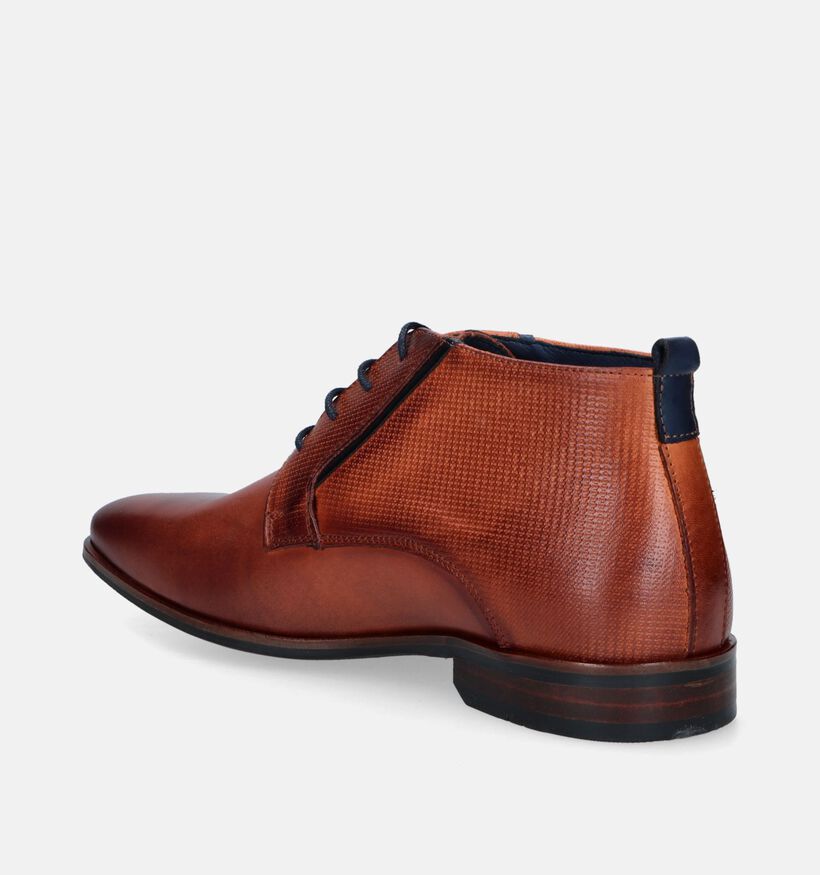 Berkelmans Estoril Bottines classiques en Cognac pour hommes (352748) - pour semelles orthopédiques