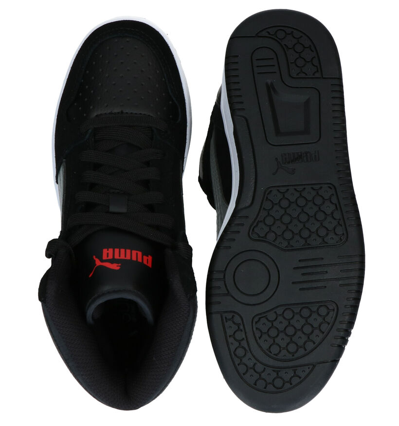 Puma Rebound Layup Zwarte Sneakers in leer (283055)