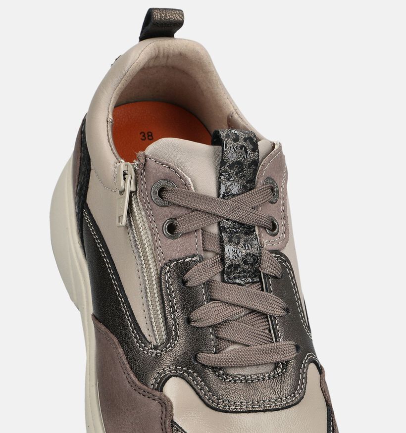 Xsensible Grenoble Taupe Schoenen met Veter en Rits voor dames (378995) - geschikt voor steunzolen