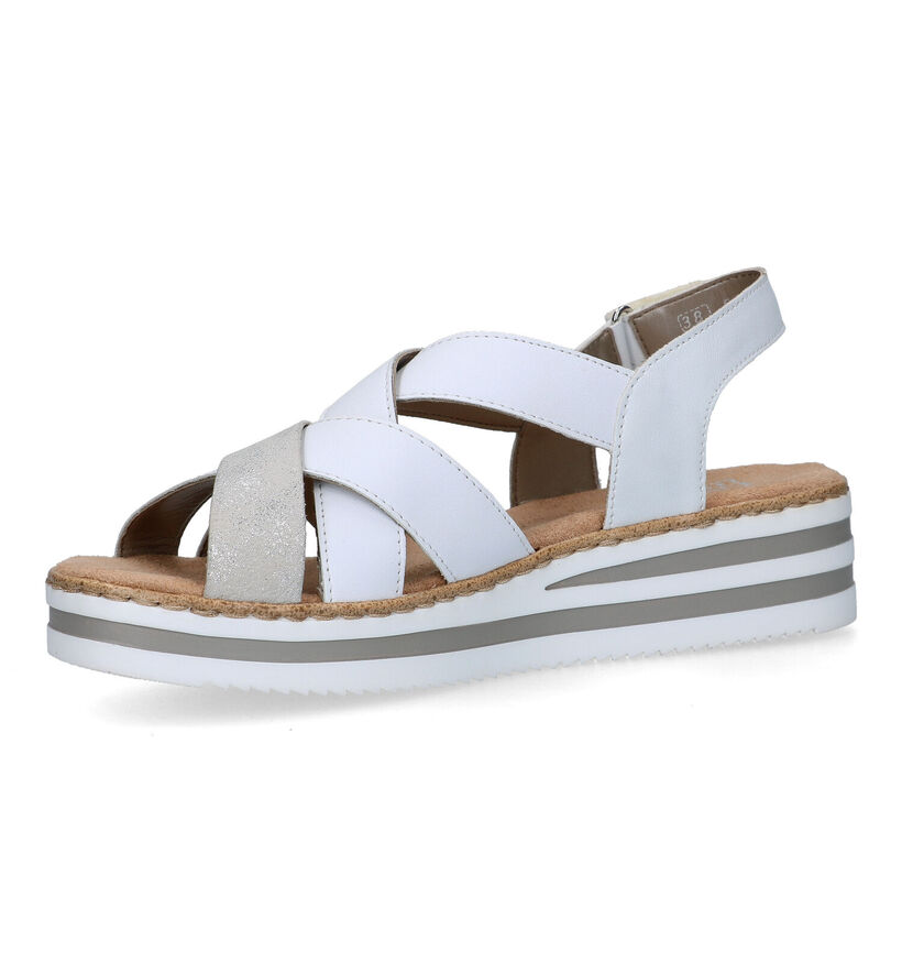 Rieker Sandales compensées en Blanc pour femmes (339056)