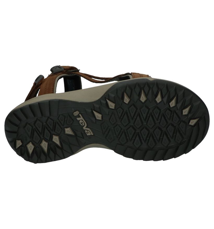 Teva Terra Sandales plates en Marron en cuir (212639)