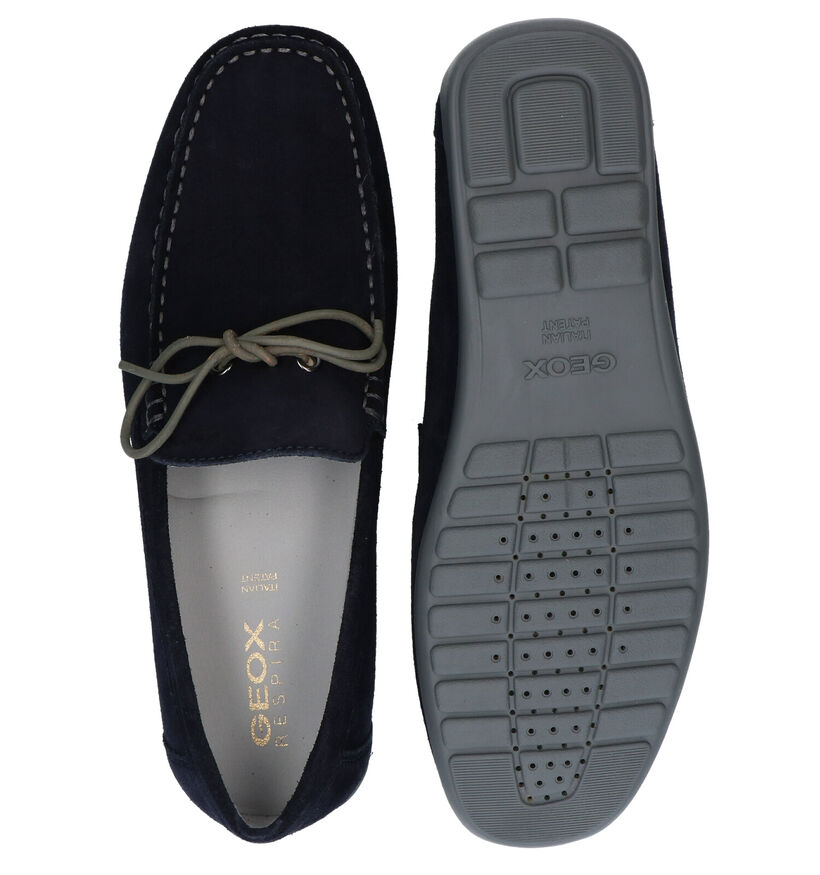 Geox Tivoli Blauwe Mocassins in daim (287196)